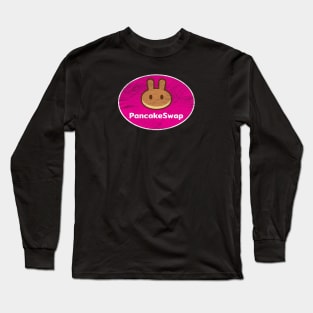 PancakeSwap CAKE Crypto Coin Magenta Vintage Oval Long Sleeve T-Shirt